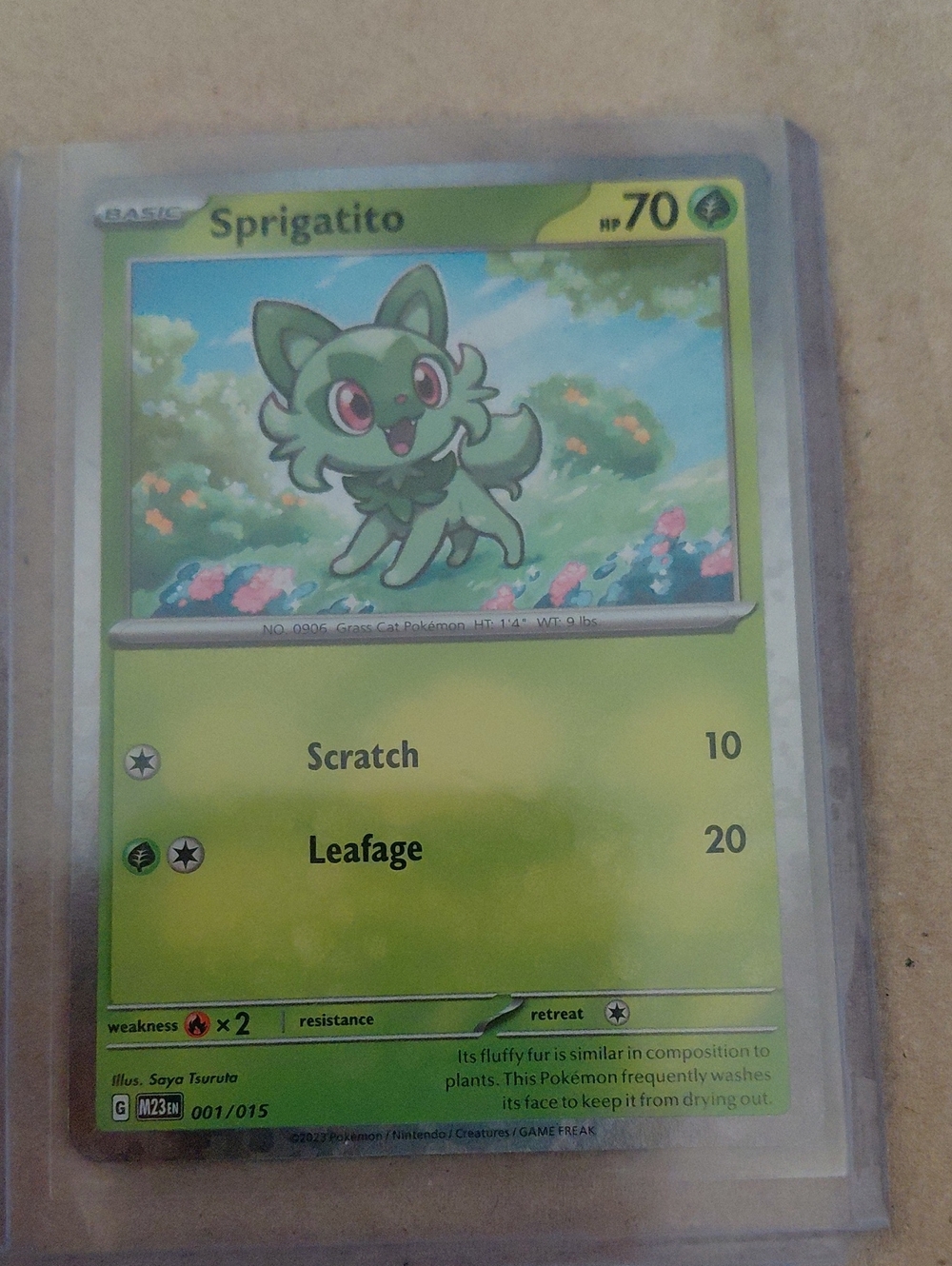 Sprigatito Trading Card - Green